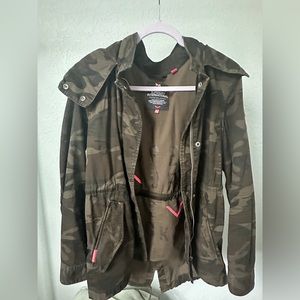 SuperDry camo mini-trench coat / utility jacket